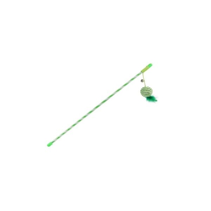 Picture of LeoPet Colourful Cat Wand with Sisal Ball & Feather